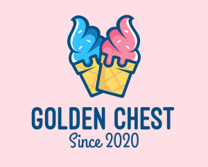 Pink Blue Ice Cream logo design