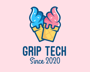 Pink Blue Ice Cream logo design