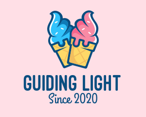 Pink Blue Ice Cream logo design