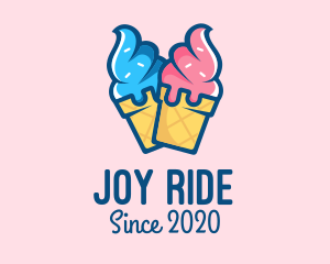 Pink Blue Ice Cream logo design