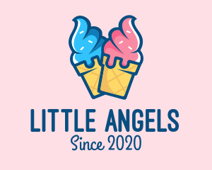 Pink Blue Ice Cream logo design