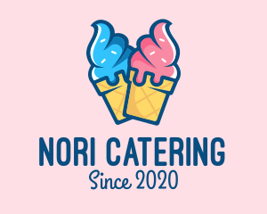 Pink Blue Ice Cream logo design