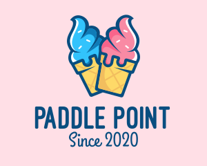 Pink Blue Ice Cream logo design