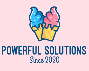 Pink Blue Ice Cream logo design