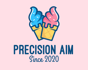 Pink Blue Ice Cream logo design