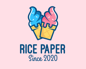 Pink Blue Ice Cream logo design