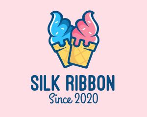 Pink Blue Ice Cream logo design