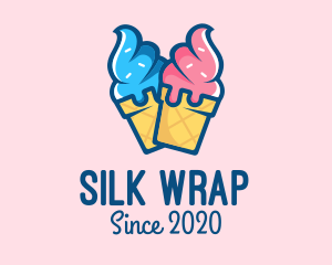 Pink Blue Ice Cream logo design