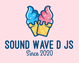 Pink Blue Ice Cream logo design