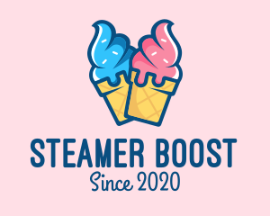 Pink Blue Ice Cream logo design