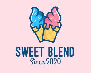 Pink Blue Ice Cream logo design