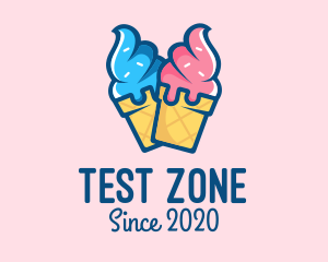 Pink Blue Ice Cream logo design