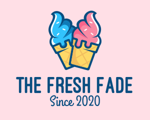 Pink Blue Ice Cream logo design