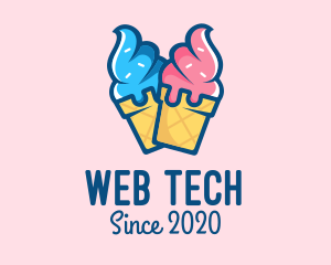 Pink Blue Ice Cream logo design