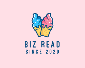 Pink Blue Ice Cream logo design