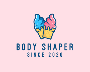 Pink Blue Ice Cream logo design