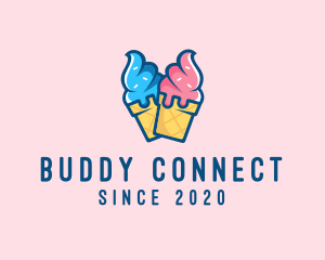 Pink Blue Ice Cream logo design