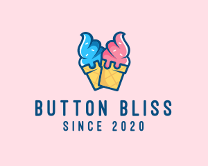 Pink Blue Ice Cream logo design