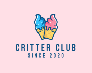 Pink Blue Ice Cream logo design