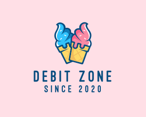 Pink Blue Ice Cream logo design