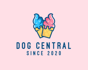 Pink Blue Ice Cream logo design