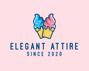 Pink Blue Ice Cream logo design