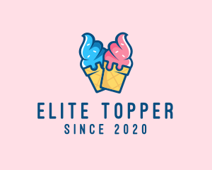 Pink Blue Ice Cream logo design