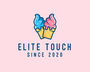 Pink Blue Ice Cream logo design