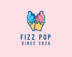 Pink Blue Ice Cream logo design