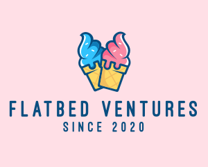 Pink Blue Ice Cream logo design