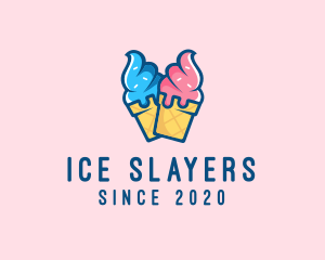 Pink Blue Ice Cream logo design