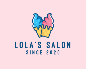 Pink Blue Ice Cream logo design