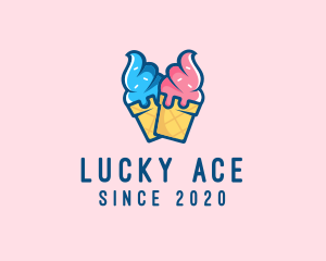 Pink Blue Ice Cream logo design