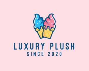 Pink Blue Ice Cream logo design