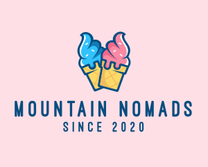 Pink Blue Ice Cream logo design