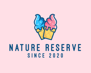 Pink Blue Ice Cream logo design