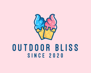 Pink Blue Ice Cream logo design