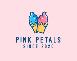 Pink Blue Ice Cream logo design