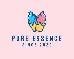 Pink Blue Ice Cream logo design