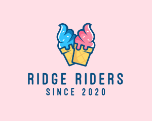 Pink Blue Ice Cream logo design