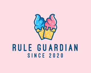 Pink Blue Ice Cream logo design