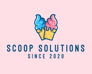 Pink Blue Ice Cream logo design