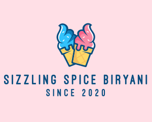 Pink Blue Ice Cream logo design