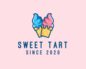 Pink Blue Ice Cream logo design