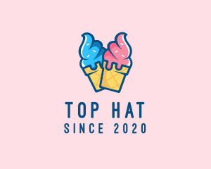 Pink Blue Ice Cream logo design