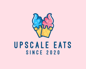 Pink Blue Ice Cream logo design