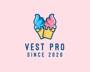 Pink Blue Ice Cream logo design