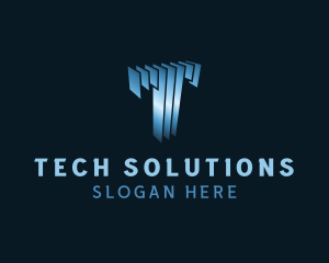 Tech Panels Letter T logo design