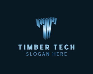 Tech Panels Letter T logo design