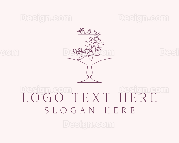 Floral Dessert Cake Logo